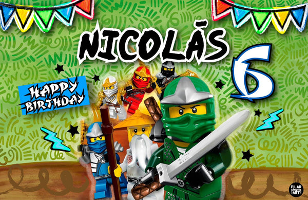 Letrero para Decoración de Fiesta de Ninjago 2