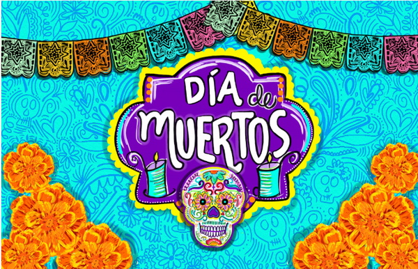 Letrero para Decoración de Fiesta de Día de Muertos Azul