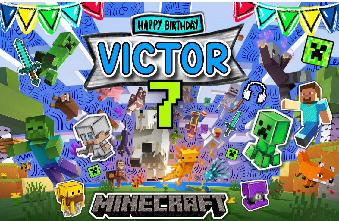 Minecraft Letrero Letrero para Decoración de Fiesta de Minecraft 4 – Pilar Canovas Art