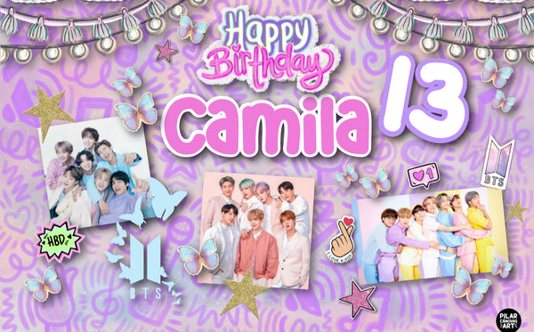 Letrero para Decoración de Fiesta de BTS 3