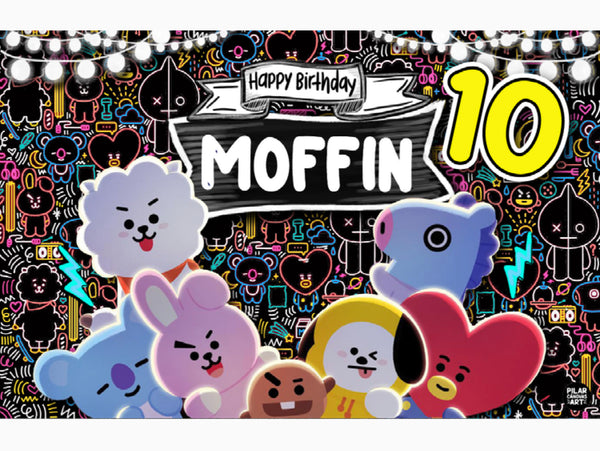 Letrero para Decoración de Fiesta de BT21