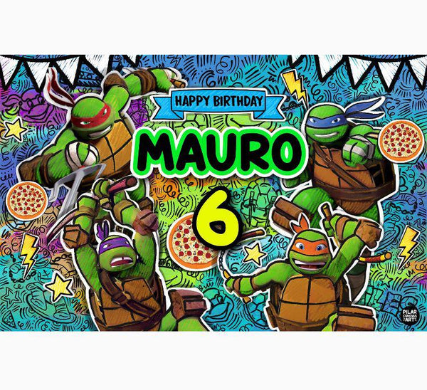 Letrero para Decoración de Fiesta de Tortugas Ninja 2