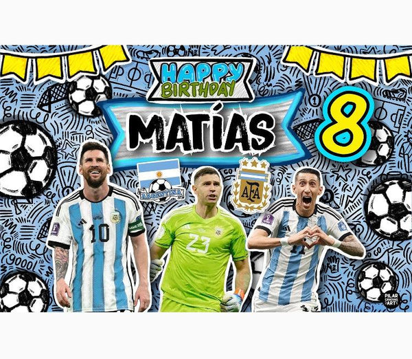 Letrero para Decoración de Fiesta de Futbol Argentina