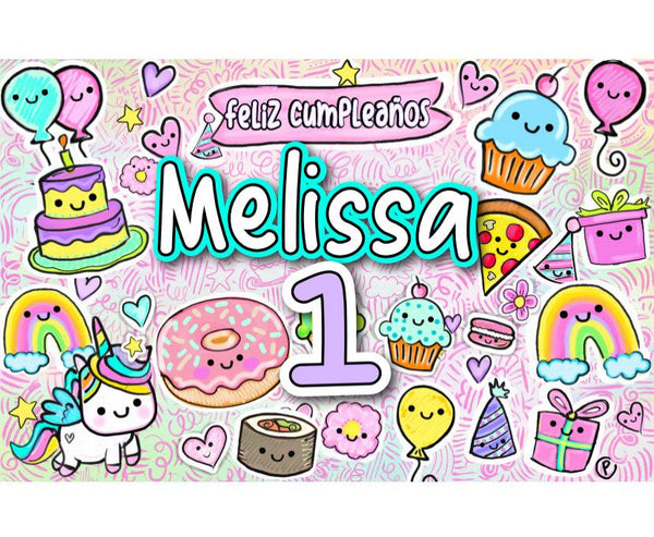 Letrero para Decoración de Fiesta de Kawaii Bday