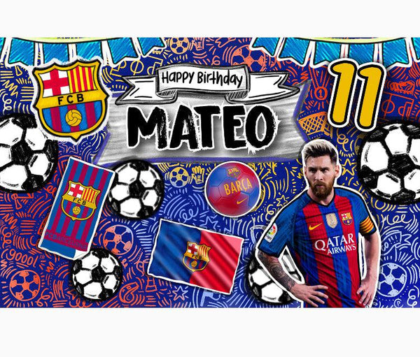 Letrero para Decoración de Fiesta de Futbol Messi Barcelona