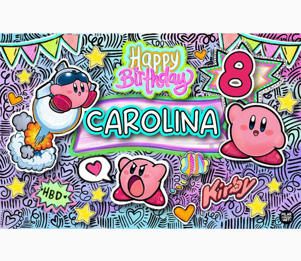 Letrero para Decoración de Fiesta de Kirby