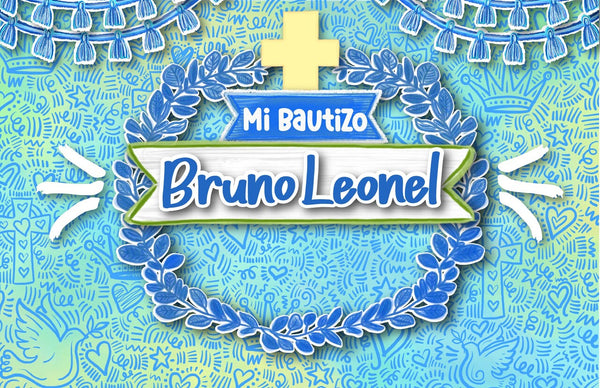 Letrero para Decoración de Fiesta de Bautizo Floral Azul 2