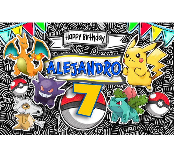 Letrero para Decoración de Fiesta de Pokemon 2