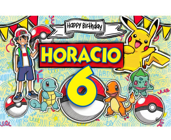 Letrero para Decoración de Fiesta de Pokemon 3