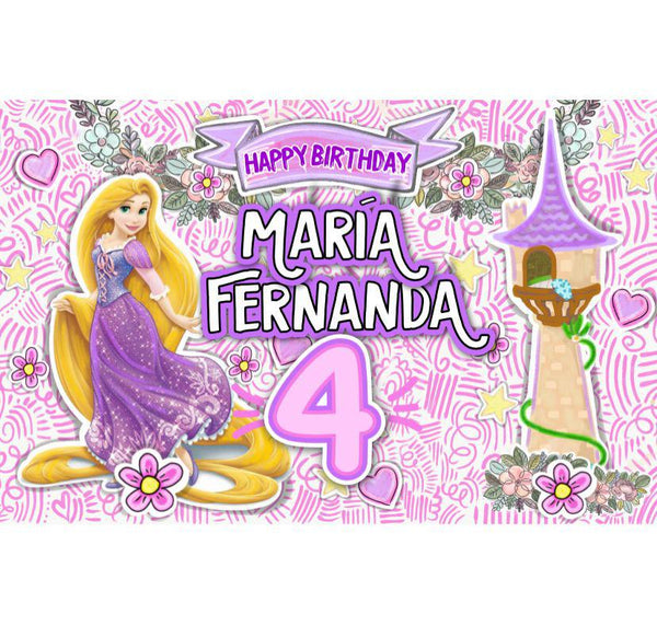 Letrero para Decoración de Fiesta de Princesa Rapunzel 1