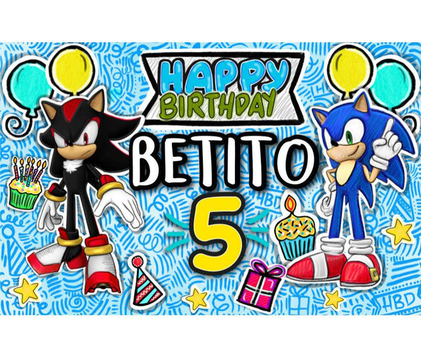 Letrero para Decoración de Fiesta de Sonic 4