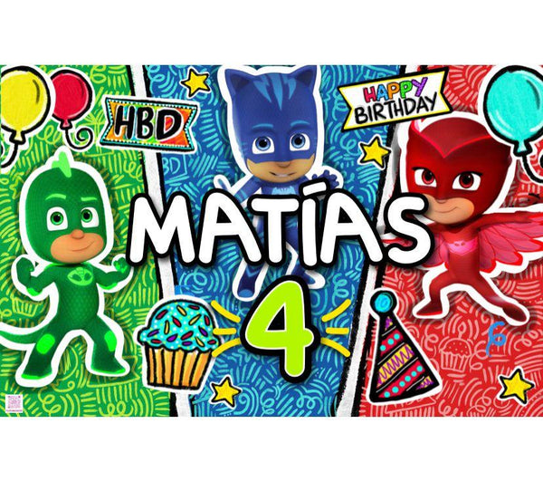 Letrero para Decoración de Fiesta de PJ Mask