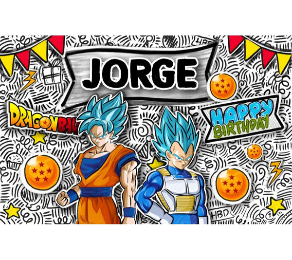 Letrero para Decoración de Fiesta de Dragon Ball Goku 2