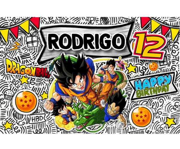 Letrero para Decoración de Fiesta de Dragon Ball Goku 1