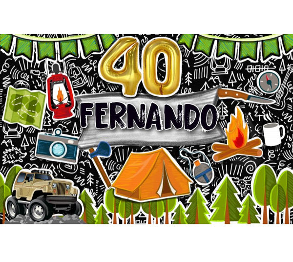 Letrero para Decoración de Fiesta de Camping