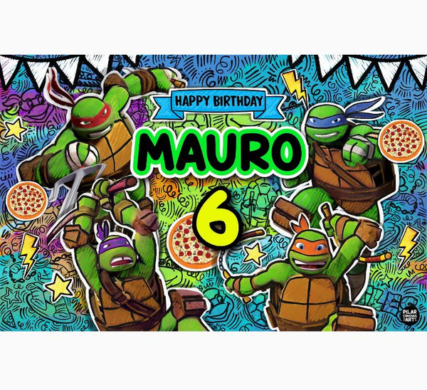 Letrero para Decoración de Fiesta de Tortugas Ninja 2