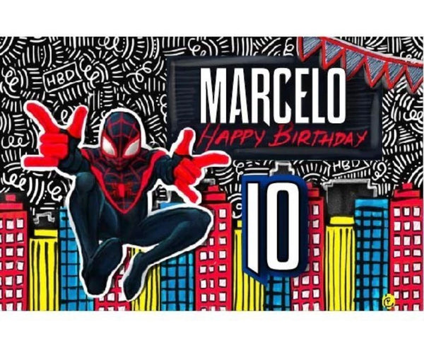 Letrero para Decoración de Fiesta de Miles Morales