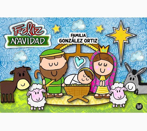 Letrero para Decoración de Fiesta de Navidad Nacimiento 2