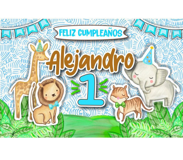 Letrero para Decoración de Fiesta de Animales Tiernos