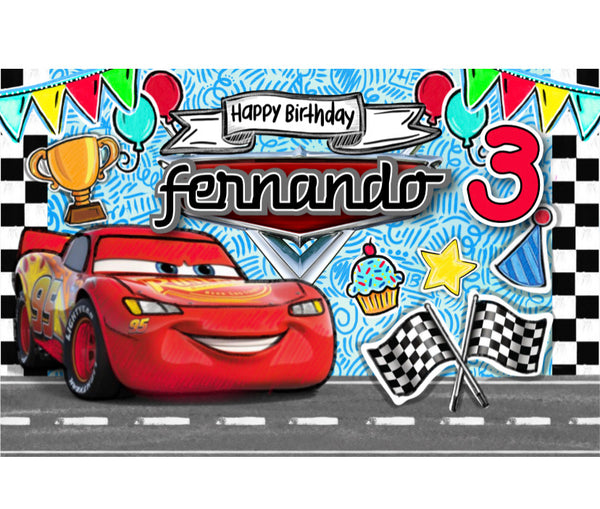 Letrero para Decoración de Fiesta de Cars 1