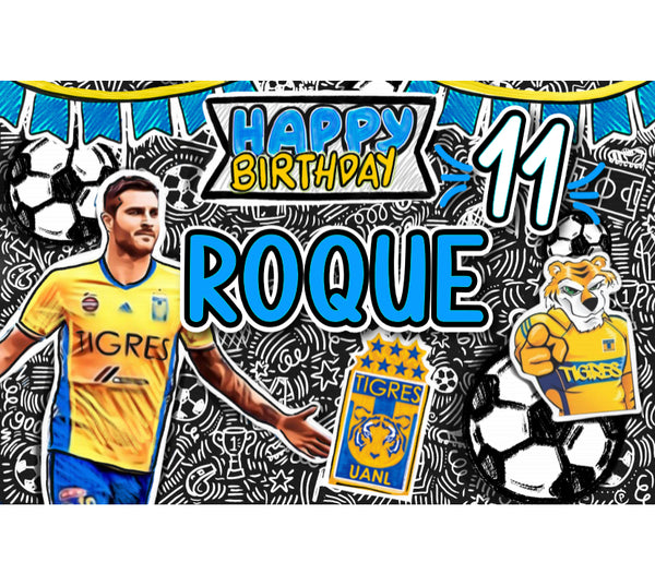 Letrero para Decoración de Fiesta de Futbol Tigres