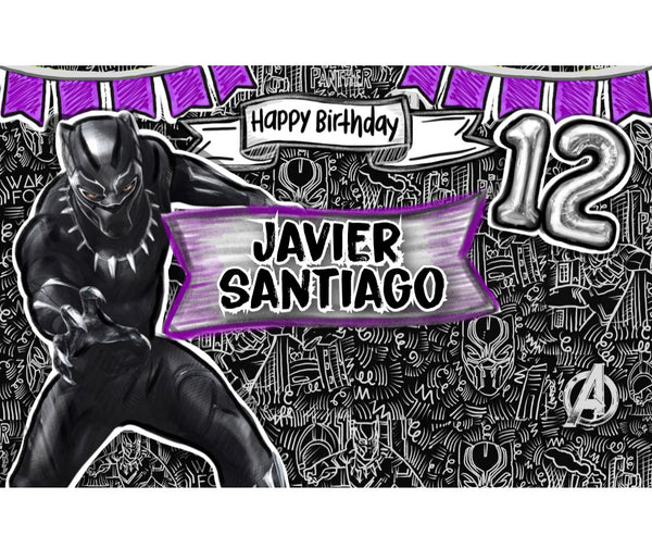 Letrero para Decoración de Fiesta de Black Panther