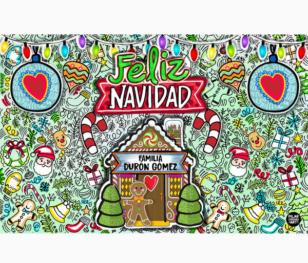 Letrero para Decoración de Fiesta de Navidad Casita