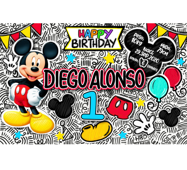 Letrero para Decoración de Fiesta de Mickey Mouse Bebe