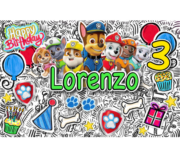 Letrero para Decoración de Fiesta de Paw Patrol 2