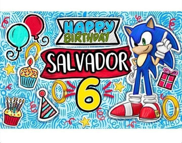 Letrero para Decoración de Fiesta de Sonic 2