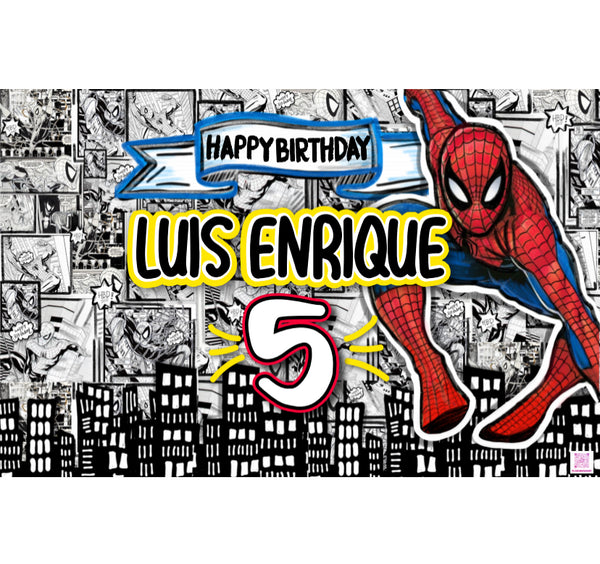 Letrero para Decoración de Fiesta de Spiderman 2